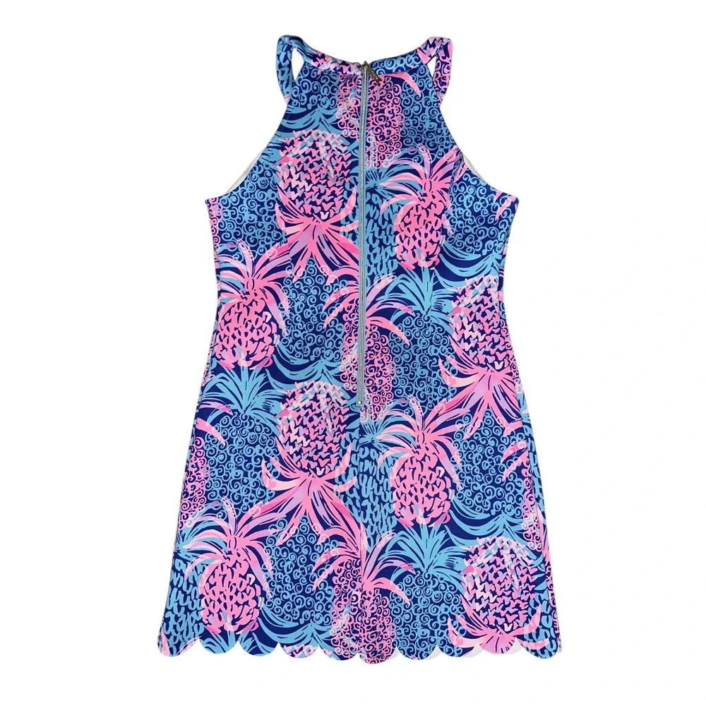 F1 Lilly Pulitzer Girls Sophelia Shift Dress Tropical Pineapple Scalloped Resort